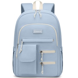 School Bookbag Laptop Backpack for Girls: 15.6 Inch Cute Student Backpacks for Elementary Middle High School Casual Anti theft Travel Back Pack Aesthetic College Schoolbag For Teens Boys Women (Blue)