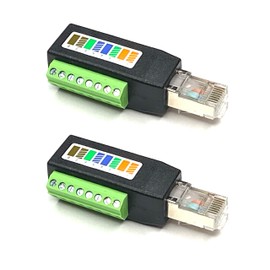 Kurrent Electric RJ45 Male Plug 8 Pin Screw Terminal Connectors with Color-Coded Pinout Diagram for Cat5e Cat6 DIY Projects (2)