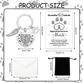 HOWAF Sympathy Card Pet Loss Gifts, Pet Sympathy Gifts, Bereavement Gifts, Dog Remembrance Gifts Cards,Pet Condolences Cards Sympathy Greeting Cards with Dog Memorial Keyring for Pet Dog Memorial Gifts