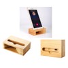 TSUCIA Smartphone Speaker, Stand, Natural Bamboo, Smartphone Holder, Sound Amplifier