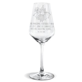 Mr. & Mrs. Panda Weißwein Glas Fledermaus Zauberer - Geschenk, Tiermotive, Weißweinglas, Geschenk für Weinliebhaber, Weinglas mit Gravur, lustige