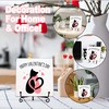 YSTEP Valentine’s Decor, 5x5 Inch Wooden Plaque with Iron Stand,
