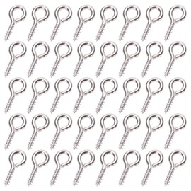 Shapenty 500PCS Mini Metal Screw Eye Pin Peg Hook for Christmas Ornaments, Cork Top Bottles, Resin Wooden Pieces, DIY Jewelry Making Findings, Bead Clay Charm and Arts Crafts Projects (Bright Silver)