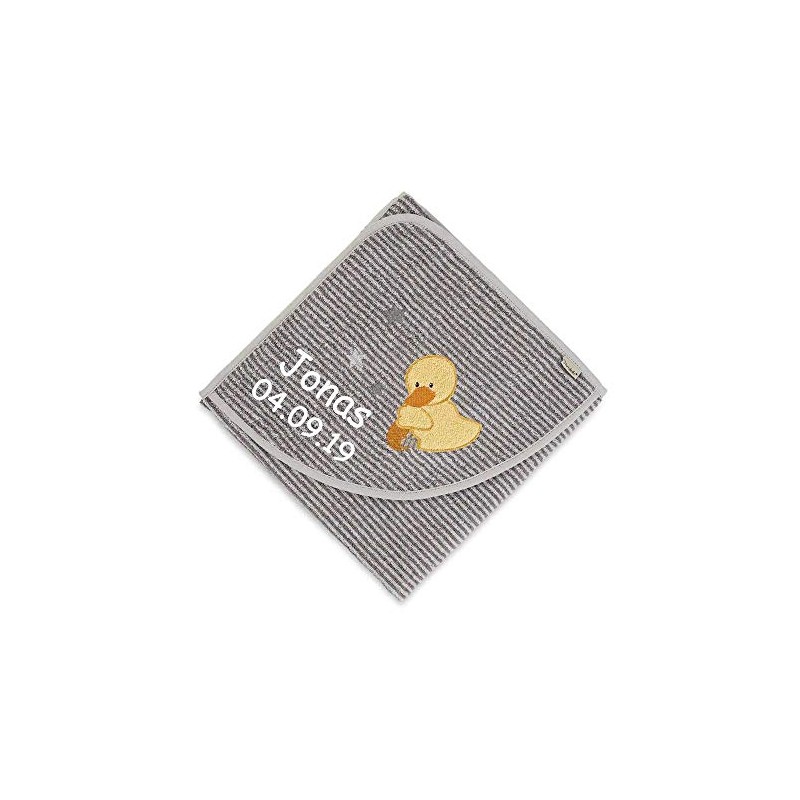 Sterntaler Hooded Towel Duck Edda Stripes Embroidered with Name 80