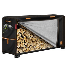 VniYors Firewood Rack Cover - 6FT Heavy Duty 600D Wood Rack Cover, Firewood Cover With Zipper And Organizer Pocket, Waterproof, Tear-Resistant, Uv-Resistant - Cover Only