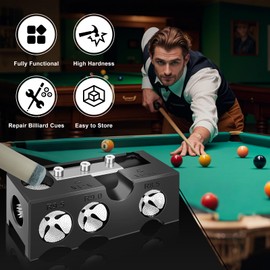 25 pcs Pool Cue Tips Replacement Kit, 11-in-1 Pool Cue Tip Shaper, Pool Cue Tip Tool, 10 Cue Tips 4 Chalk Cubes 1 Billiards Cue Tip Cutter Professional Cue Stick Tool Kit for Billiards Enthusiasts