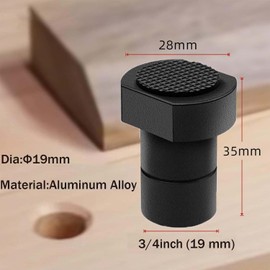 8 Pack Aluminum Alloy Bench Dog 3/4-Inch (19mm) Woodworking Table Stop with Non-Slip Pads Workbench Dogs Stops for MFT Tables & DIY Projects(Black)