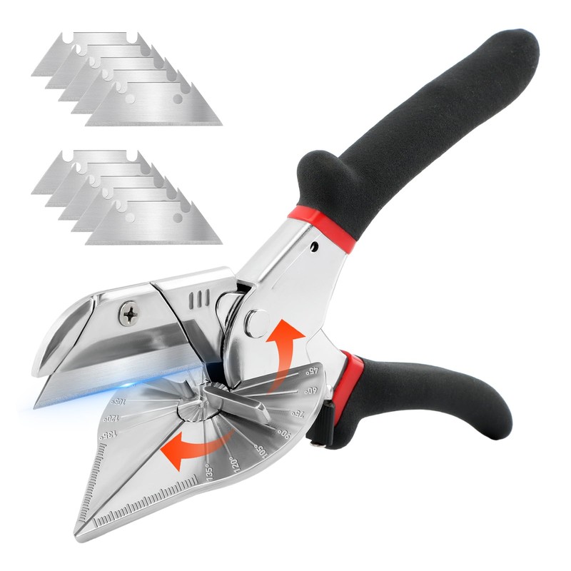 Multi Angle Miter Shears Cutter, Trim Cutter with 10 Blades,