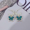 Cimenexe Bohemian Emerald Butterfly Dangle Earrings Gold Crystal Butterfly Drop