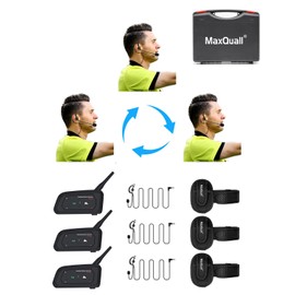 Maxquall Referee Headset 3 Referees Talk Same time Football Wireless Headsets Coach Headset Soccer Referee Communication Headset System Sets