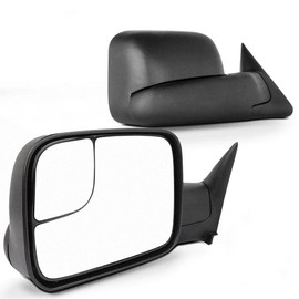 SCITOO Towing Mirrors fit 1994-2002 For Ram 2500 3500 w/Support Brackets 1994-2001 For Dodge For Ram 1500 Manual Black Side View Pair Mirrors
