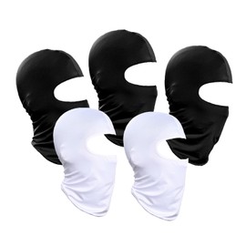 5 Pack of Balaclava Headgear, Outdoor Men's and Women's Ski Caps, Mask, Airsoft Gun, Motorcycle Cover, Helmet (Black, White)