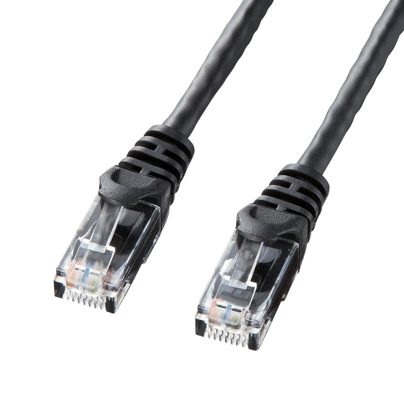 Sanwa Supply LA-Y6-02BK CAT6LAN Cable, 6.6 ft (2 m), UTP,