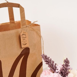 BUNCHBRAVO 100-Pack Thank You Gift Tags - Thank You for Celebrating with Us Rustic Gift Favor Labels for Wedding, Invitation, Bridal Shower and Party