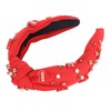 Rhinestone Embellished Knotted Headband Heart Decoration Knotted Jeweled Headband for