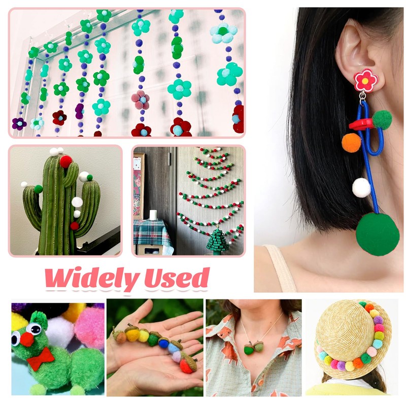 TOAOB 300 Pieces Pompoms 20 mm Small Green Pompom Fluffy
