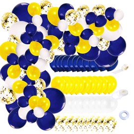 Graduation Party Decorations Navy Blue Yellow 2023/Blue Yellow Balloons/Michigan Balloons/Blue Yellow Birthday Party Decorations 114pcs for Blue Yellow Graduation Party Decoations 2023/Bridal Shower