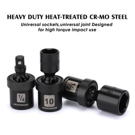 MIXPOWER 86PCS 1/4" Drive Master Impact Socket Set, Universal/Deep/Standard/Torx/Inverted Torx Socket, Impact Grade, Metric&SAE, 6 Point…