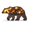 Zagxuade Wooden Brown Bear Decor with Light, Forest Animals Table