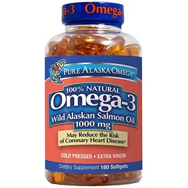 Pure Alaska Omega-3 Wild Alaskan Salmon Oil 1000mg Softgels 180-Count