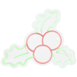 Northlight LED Lighted Neon Style Holly Berries Christmas Window Silhouette, 12", Green