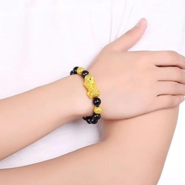 Embtrem Feng Shui Bracelet Good Luck Bracelets Black Beaded Bracelets for Women Birthday Anniversary Jewelry Accessories Gifts for Women, Large, no gemstone