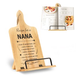 CloverKoi Nana Gifts, Foldable Wooden Cookbook Stand for Grandma, Unique Recipe Stand for Kitchen Counter, Nana Kitchen Gifts for Mothers Day