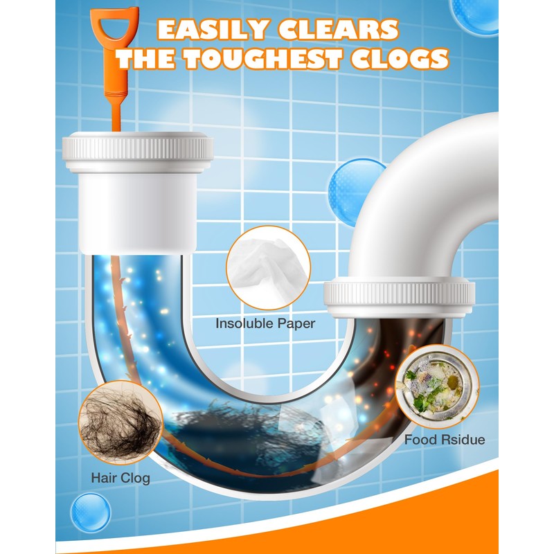 25 Inch Sink Snake Drain Clog Remover Tool,6 Pack Drain