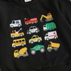 Fufuriprefer Toddler Baby Boy Fall Outfit Vehicle Print Long Sleeve