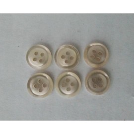 Unbranded 6/pcs Buttons Small Size D=3/8" ( 10mm) White 4-Holes