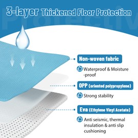Temporary Floor Protection Film for Construction - 325 SQFT Coverage (39.4" x98.5ft), Heavy-Duty Surface Protector for Hardwood, Tile, Carpet, Countertops
