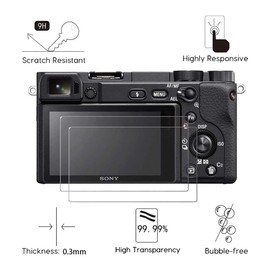 Gooing 2 Pieces for SONY Sony α NEX-7 α NEX-6 α NEX-5 α6000 α6300 α5000 Surface Hardness 9H 0.25mm Japanese Asahi Glass Tempered Glass LCD Protective Film