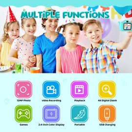 Children's Camera, 2.0 Inch Display Digital Camera, Gifts for 3 4 5 6 8 7 9 10 11 Years Boys and Girls, 1080P HD Anti-Drop Camera for Birthday Gift, Christmas Toy (Green)