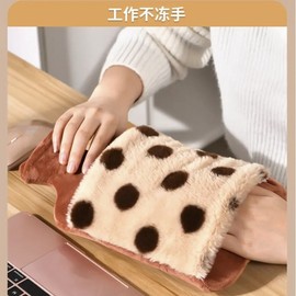 Insulating Water Bag Water Injection Type Rubber Knitting Insulation Pvc Injection Type Water Bag Cover Water Injection Type Cold and Heat Combination Hand Thermal goods dot pink +1L 10ea
