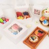 OUGEBOX 50 Pcs 4x4x2.5 Inch Bakery Boxes with Window, White
