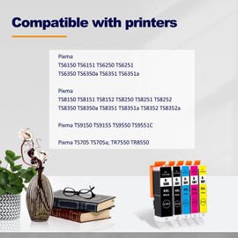LAIPENG PGI-580XXL CLI-581XXL Cartridges Compatible with Canon 580 581 XXL Pixma TR7550 TR8550 TS705 TS6150 TS6250 TS6350 TS6351 TS8150 TS8151 TS8251 TS8350 TS8350 8351 TS9550 (PGBK/BK/C/M/Y,5-Pack)