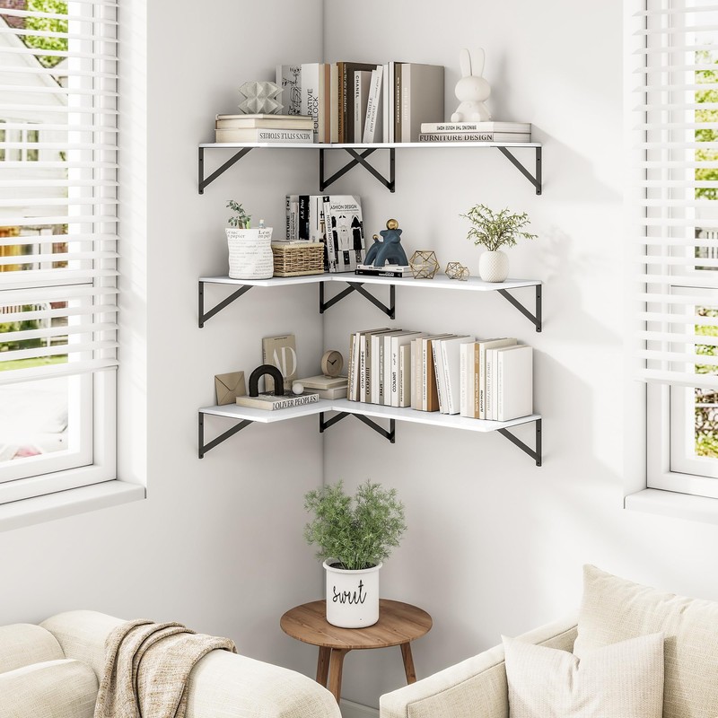 Heimlove 24" W x 12" D Wall Shelves for Books,