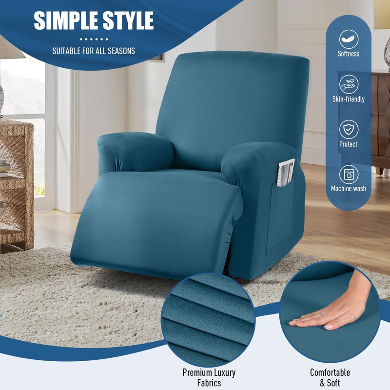 TAOCOCO Recliner Chair Covers Stretch Polyester Fabric 3-Piece for Large