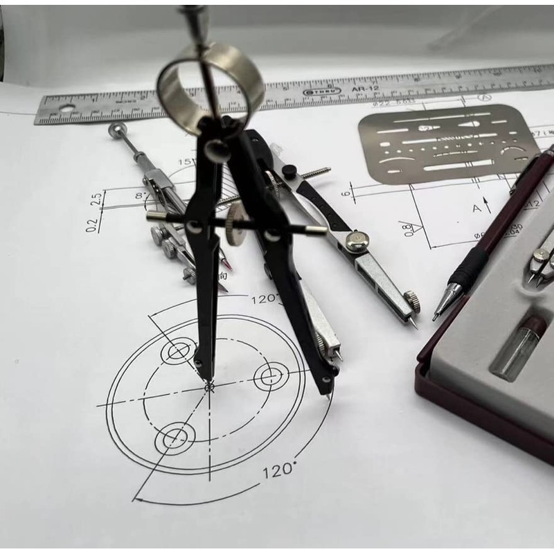 10-piece Geometry Compass Set with Drawing Tools for Architects,Students,and Artists