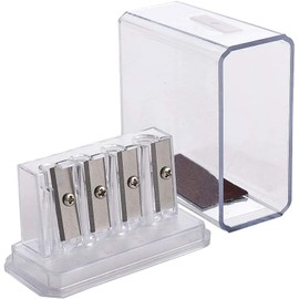 1Pc Transparent 4 Holes Charcoal Pencil Sharpener, Plastic Long Point Carpenter Pencil Sharpener Artist Pencil Sharpeners for Sketching Office School
