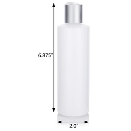 Clear Natural Refillable Plastic Squeeze Bottle with Disc Cap - 8 oz (3 Pack) + Labels