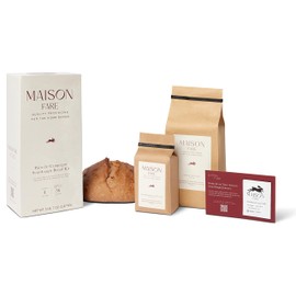 Maison Fare Sourdough Breadmaking Kit - Fast-Activating Starter, Artisan Flour Mix, Online Companion - Foolproof Step by Step Videos - Bake 4 XL Loaves with Earthy Whole Grain Flavor