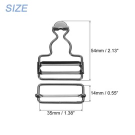 uxcell Overall Buckles, 8 Sets Retro Metal Suspender Replacement Buckles 38mm(1-1/2") Inner Width for Trousers Cotton Jacket Jeans, Gun-black
