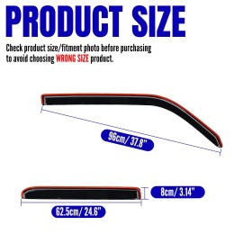 alltimesunited For Toyota 4Runner 2010-2024 In-Channel Smoke Window Visors Sun Rain Guards USA