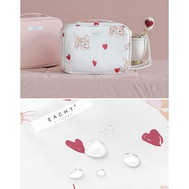 Collicarpo Makeup Pouch, Multi-functional Makeup Pouch, Cosmetic Pouch, Compact, Eyeshadow with Brush Holder, Vanity, Makeup Tool Holder, Present, MAKE-UP POUCH (Cat Heart Pattern)