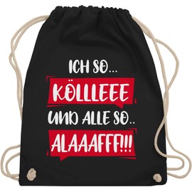 Shirtracer - Carnival & Fancy Dress Costume Outfit - Ich so... Kölle Alaff Red-White - Gym Bag and Fabric Bag Made of Cotton, 2 Black, Einheitsgröße