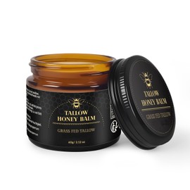 Beef Tallow, Beef Tallow Skin Care with Honey, Tallow and Honey Balm For Dry Skin, All Natural Moisturizer For Face and Body, Women and Men, 60g/2.12oz