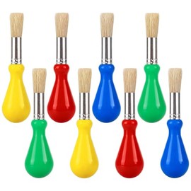 YGAOHF 8 Pack Chubby Paint Brushes for Kids, Easy Grip Jumbo Paintbrushes with Colorful Plastic Handles, Washable Round Tip for Baby Toddler Preschool, Classroom Art Supply, Bulk Painting Kit