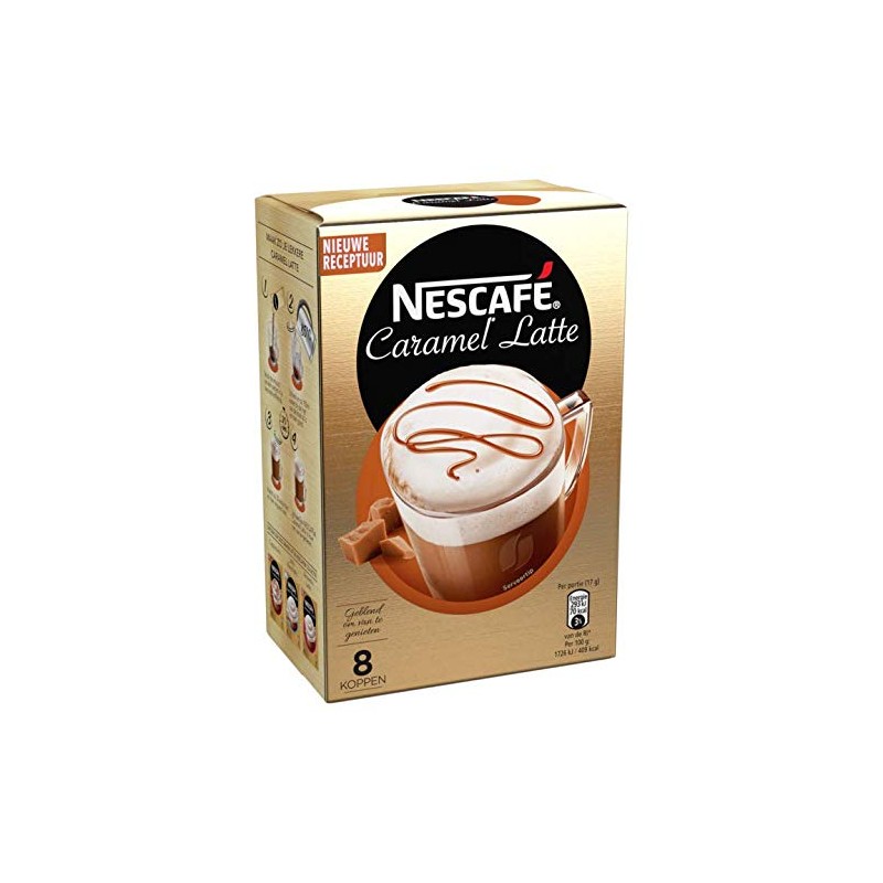 Nescafe | Instant Coffee | Latte Caramel | 8 Sticks