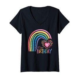 Womens Its My Birthday Girls Cute Happy Birthday Shirts For Women V-Neck T-Shirt